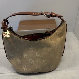 Dooney & Bourke Beige and Brown Shoulder Bag